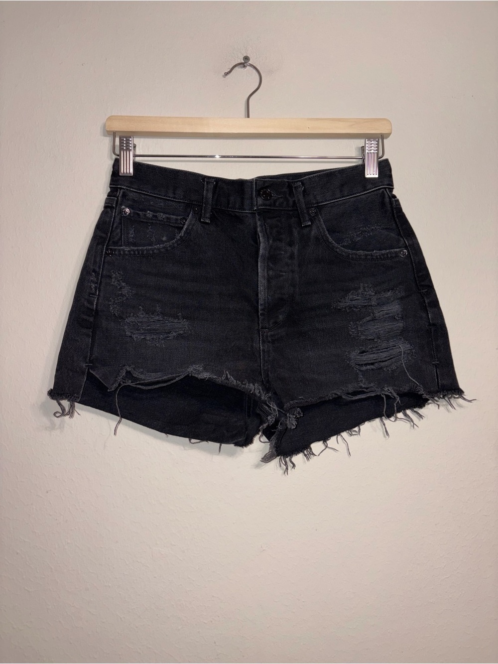 Agolde Jaden High Rise Cut Off Short Button-Fly Back‎ Wash Size 26